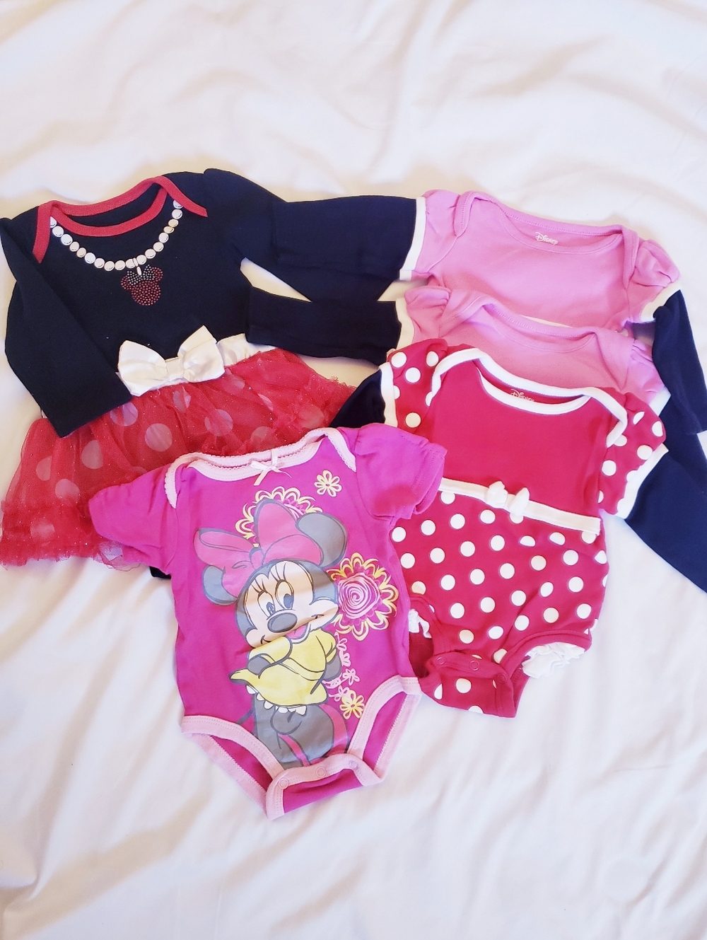 3-6 Months Girls Assorted Disney Minnie Mouse Onesies